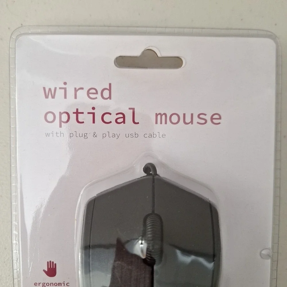 Packard Bell Wired Optical Mouse PBWM1206BK Ergonomic USB 2.0